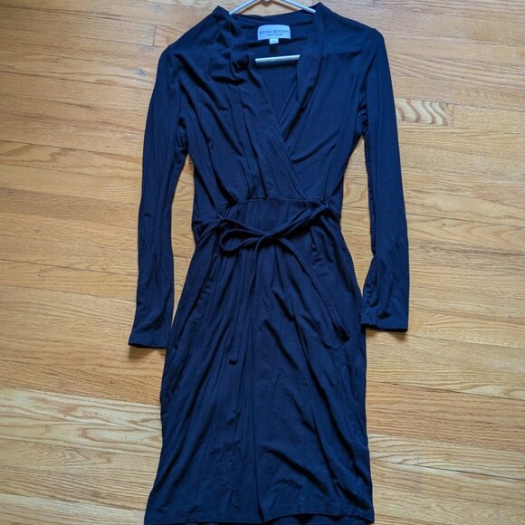 Brenda Beddome Faux Wrap Dress - Size 6 - Navy Blue - Picture 5 of 7